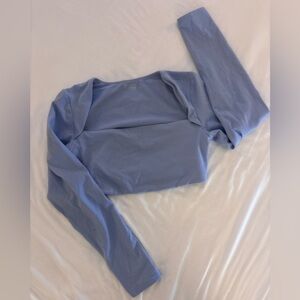Aerie Offline Light Blue LS Crop Top